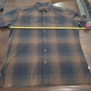 Kuhl Men's Short-Sleeve Plaid Button-Down Shirt - Brown and Black